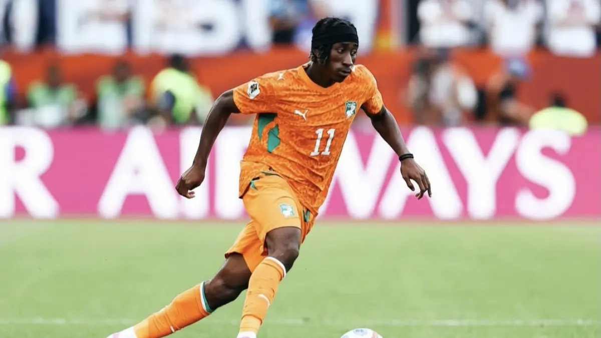 Yan Diomande ketika mengalami kekalahan menghadapi Jerman di Piala Dunia 2026, Jerman 2-1 Pantai Gading. Foto: Instagram @yandiomande