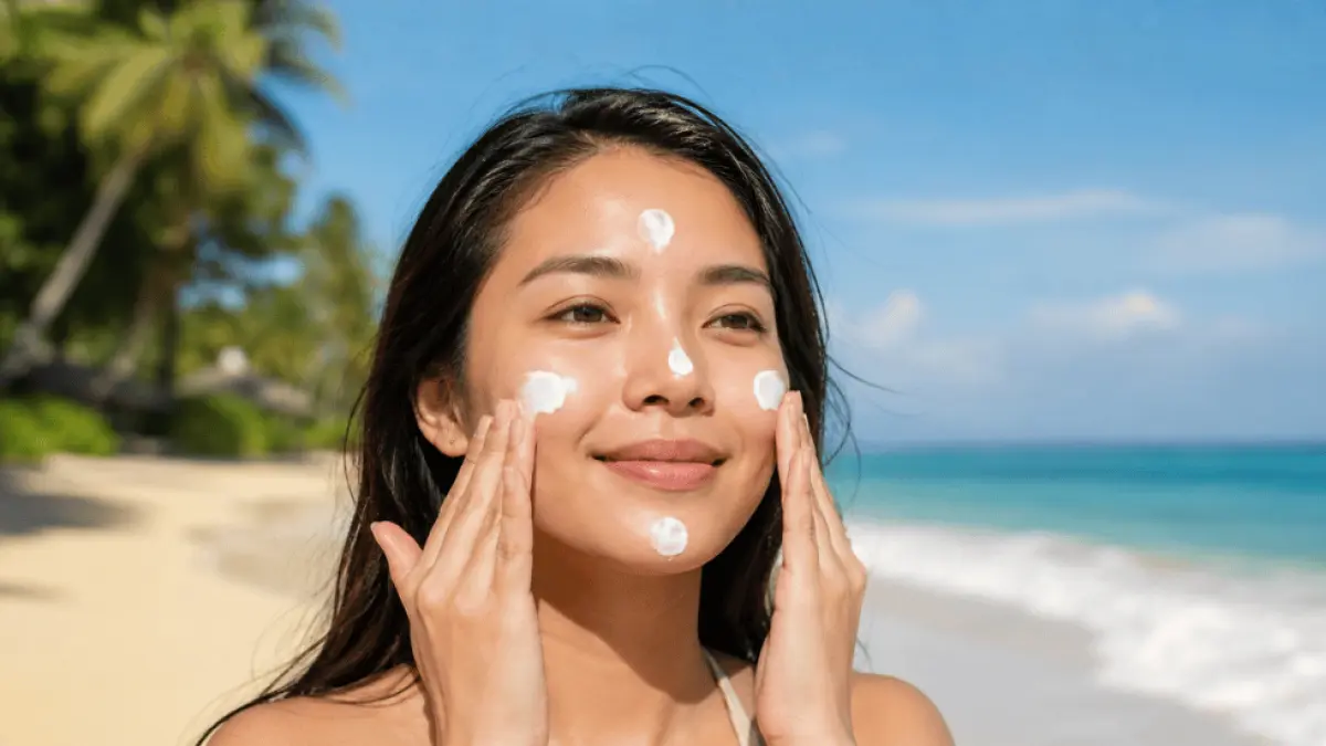 Memakai Sunscreen @Natural Farm