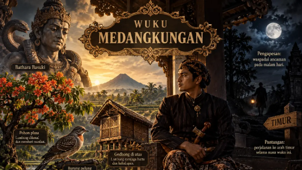 Ilustrasi wuku Medangkungan dalam sistem pawukon Jawa.