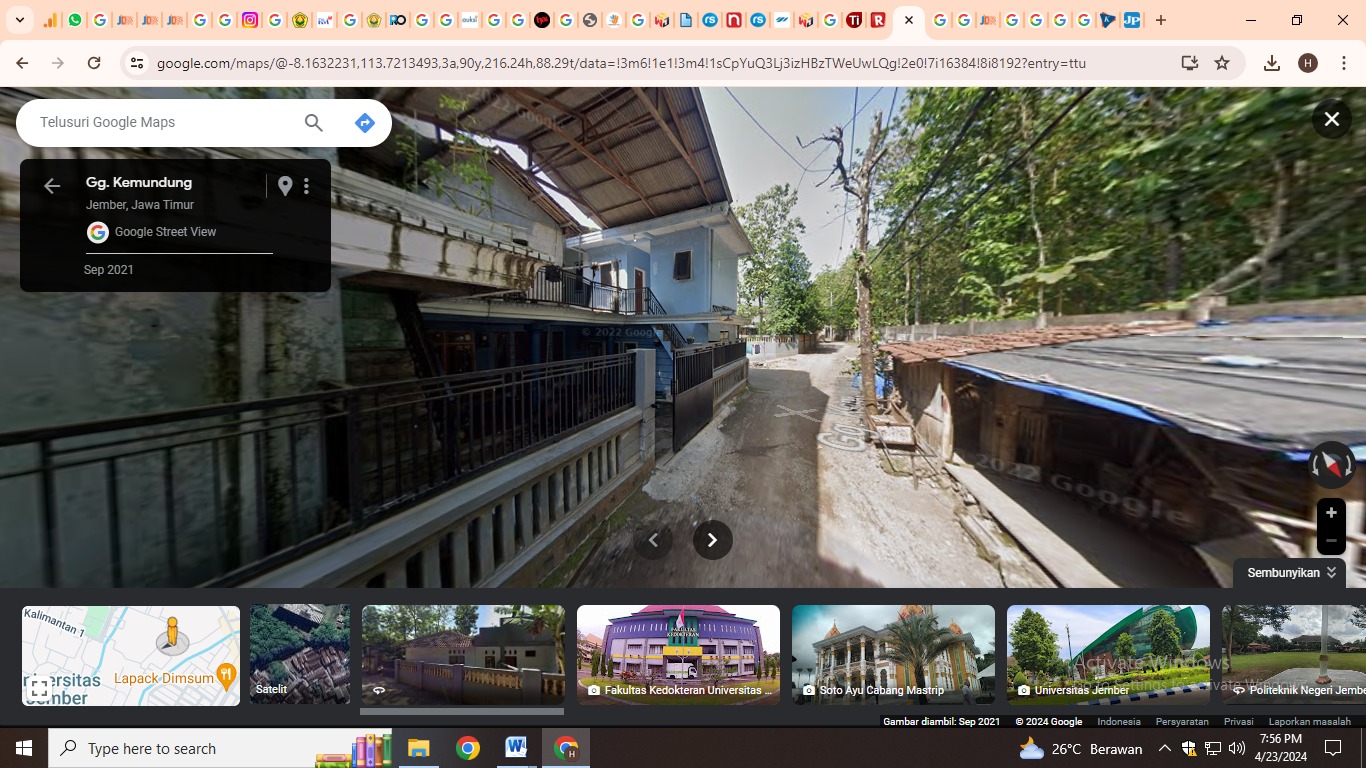 Tangkapan layar google street view di Jalan Jawa 7