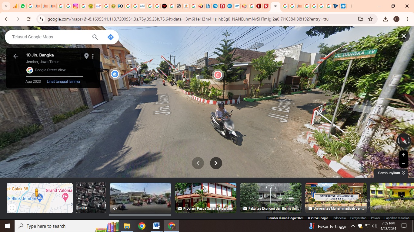 Tangkapan layar google street view di Jalan Bangka