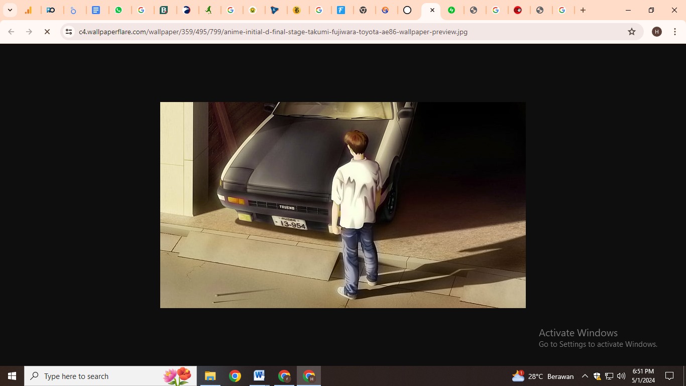 Potongan gambar dari serial anime Initial D