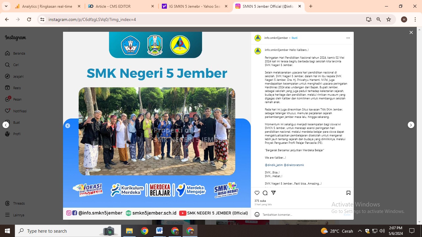 Instagram SMKN 5 Jember