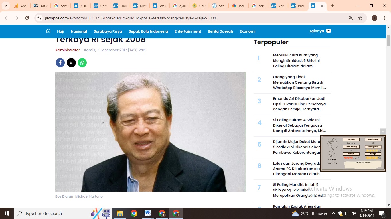 Bos Djarum Michael Hartono (jawapos.com)