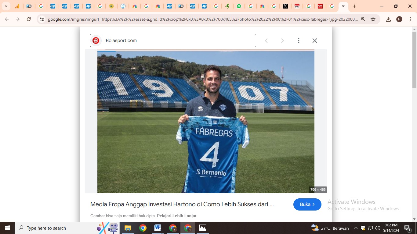 Legenda hidup Arsenal hingga Barcelona Cesc Fabregas yang jadi asisten pelatih Como 1907