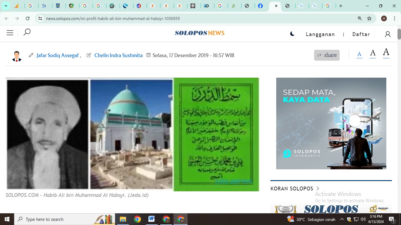 Habib Ali bin Muhammad Al Habsyi. (Jeda.id)