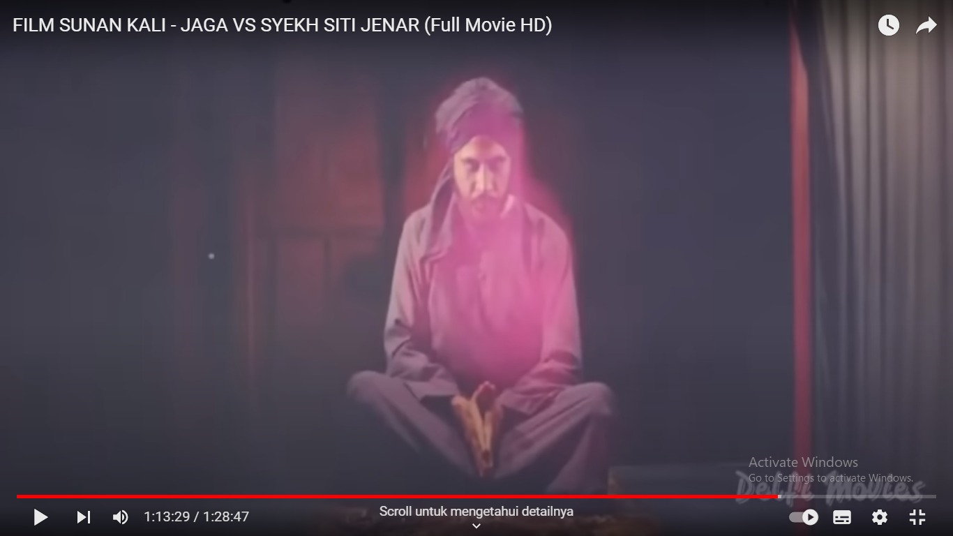 Tangkapan layar film Sunan Kalijaga dan Syeh Siti Jenar yang rilis perdana pada tahun 1985