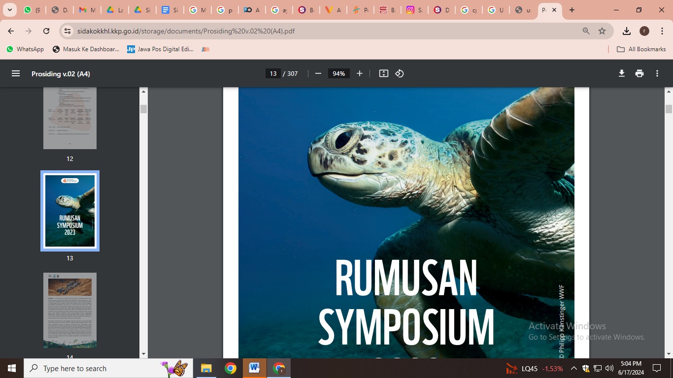 Foto penyu dalam naskah simposium KKP bersama WWF Indonesia dan Yayasan Taka Indonesia