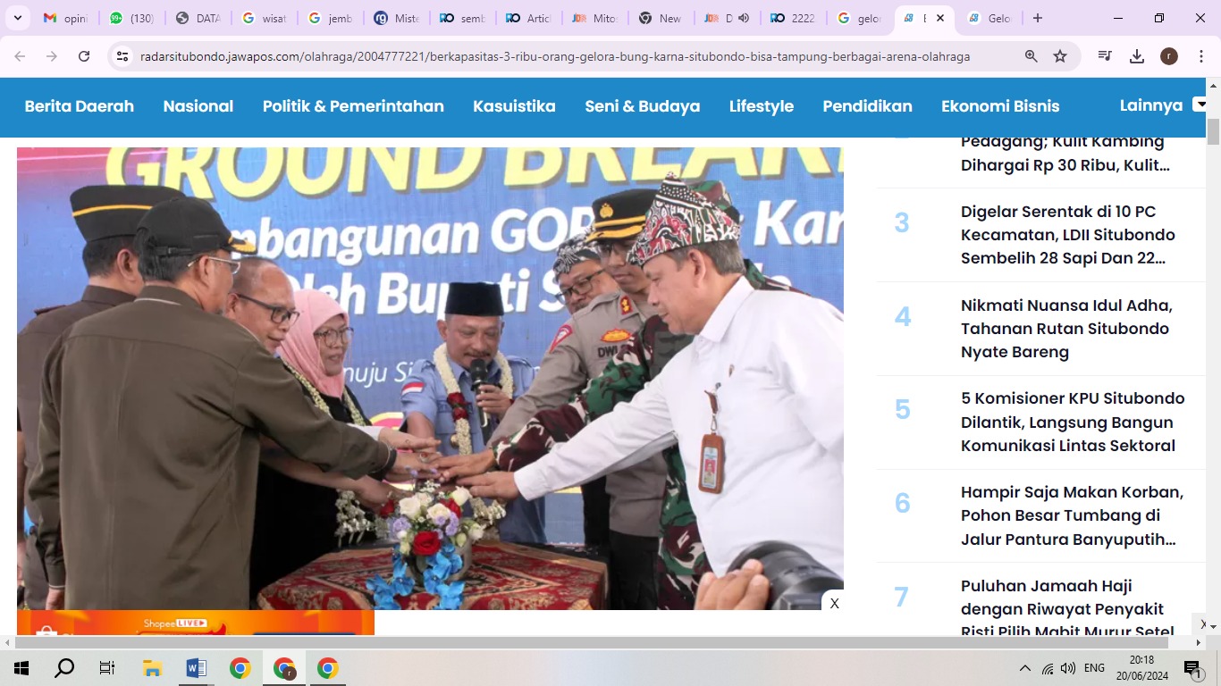 Pembangunan Gelora Bung Karna Situbondo di Desa Kilensari Panarukan resmi dimulai. (Iwan Feriyanto/Radar Situbondo)