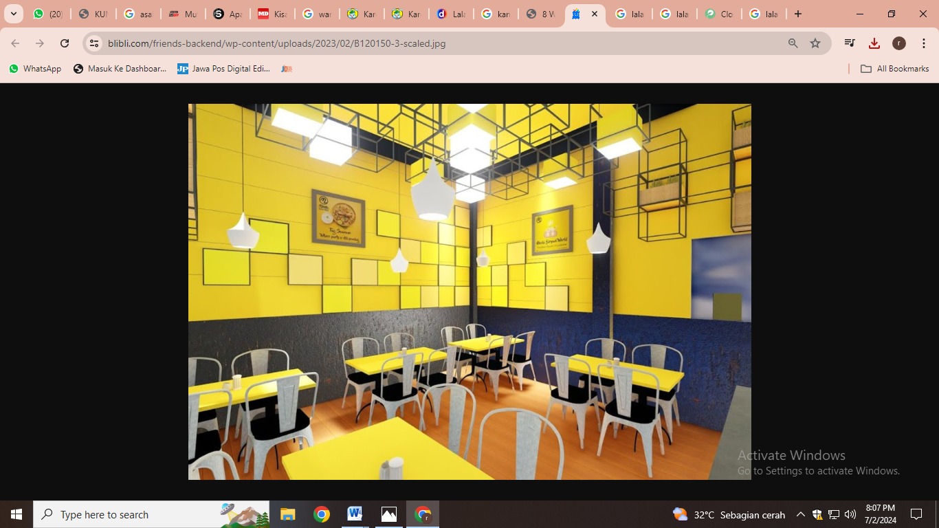 Tempat makan dengan suasana warna kuning. Ternyata warna kuning adalah warna yang tidak disukai lalat