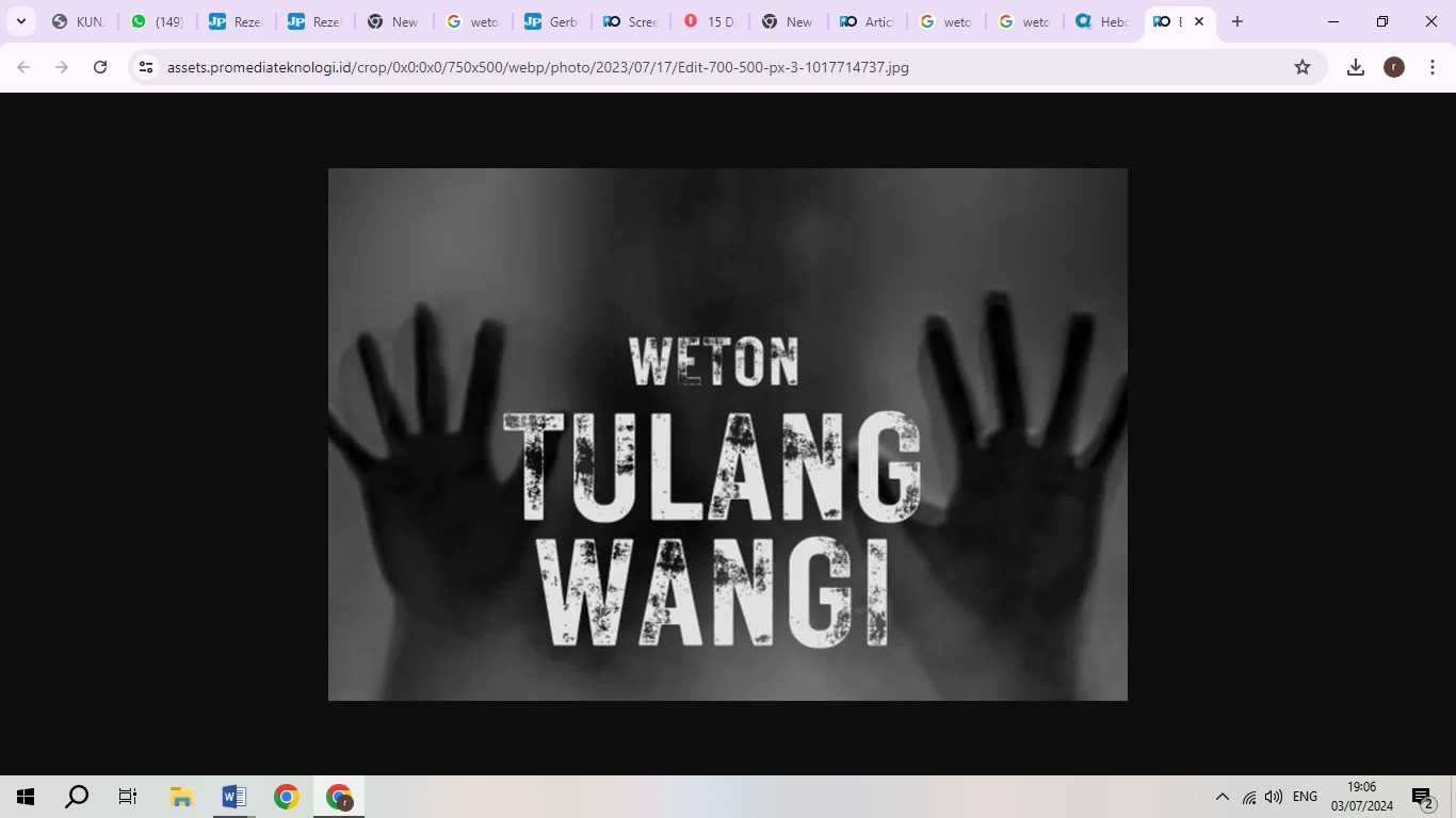 (Twitter/@diosetta) weton tulang wangi