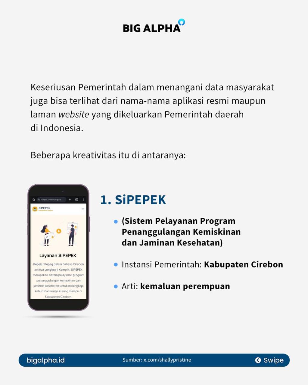 nama aplikasi daerah yang namanya SiPEPEK