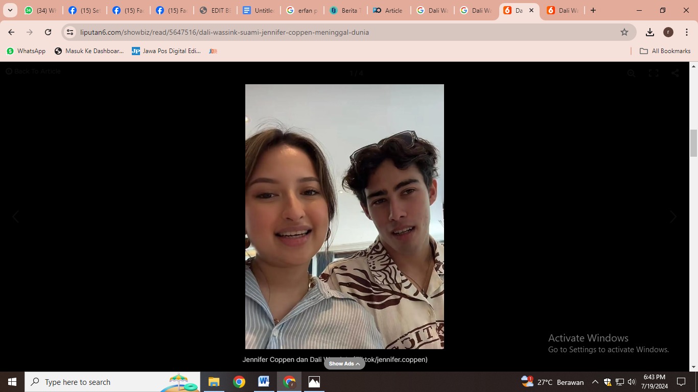 Jennifer Coppen dan Dali Wassink. (Tiktok/jennifer.coppen)