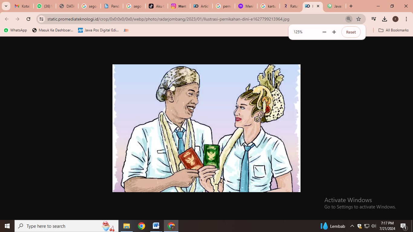 Ilustrasi pernikahan (Radar Jombang)