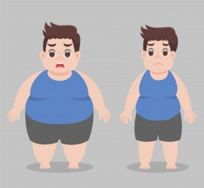 Ilustrasi perbedaan overweight dan obesitas (Pinterest)