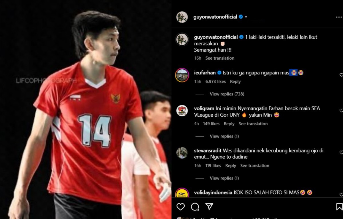 Guyon Waton salah unggah foto Farhan Halim. Foto: Kolase Instagram @guyonwatonofficial