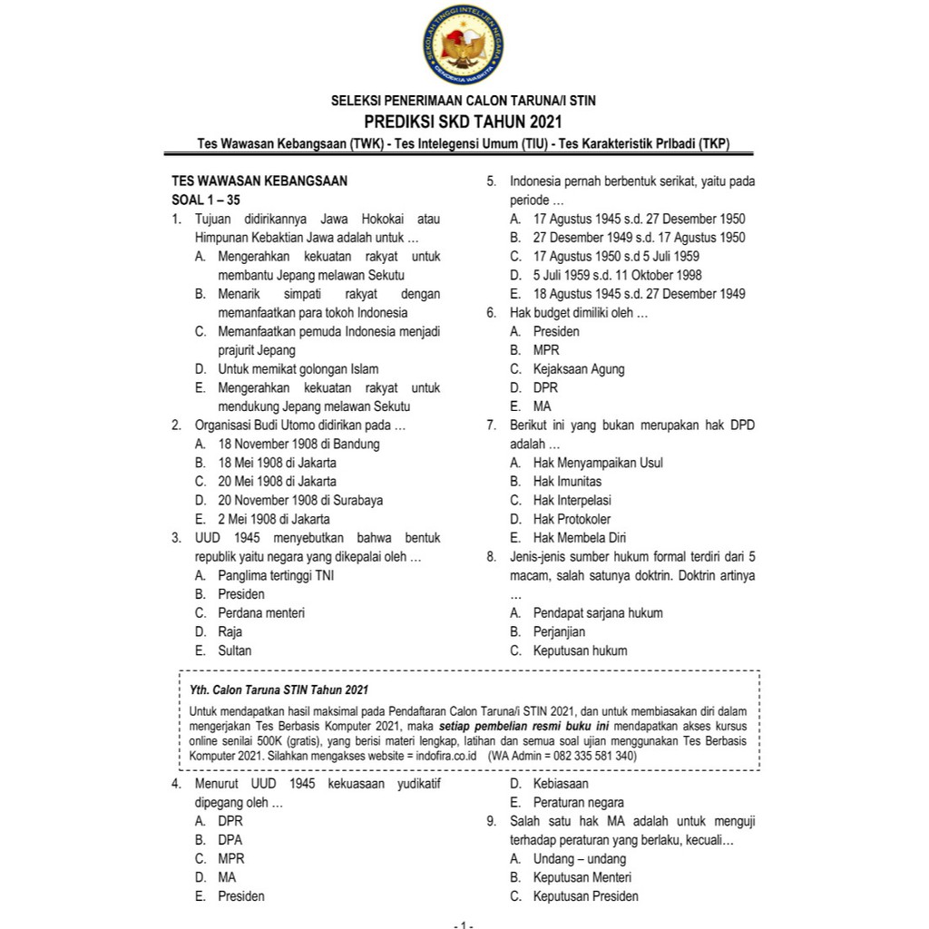 3 jenis soal SKD pada ujian CPNS (bedah.id)