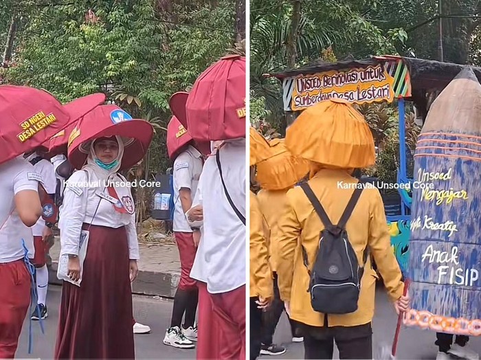 Potret Acara Karnaval Mahasiswa Universitas Jenderal Soedirman (UNSOED), Purwokerto (TikTok @wawa.waii28)