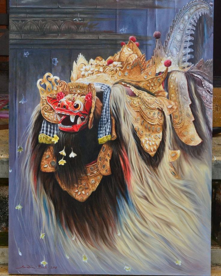 Leak mahluk mitologi yang terkenal di pulau Bali (Pinterest)