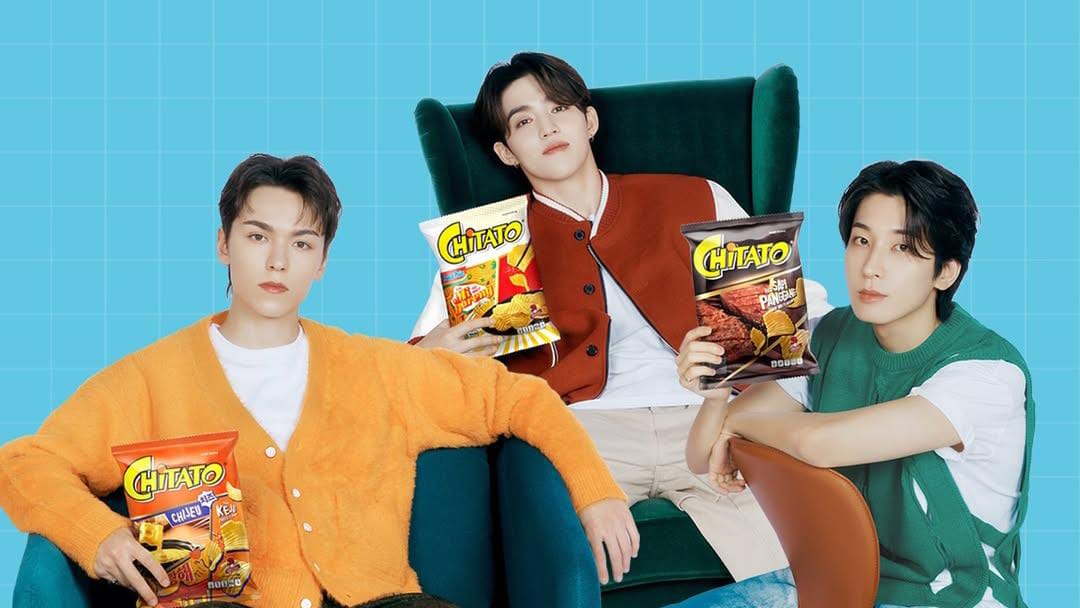 Vernon (kiri) S.Coups (tengah), dan Wonwoo (kanan) ( Instagram @mychitato)