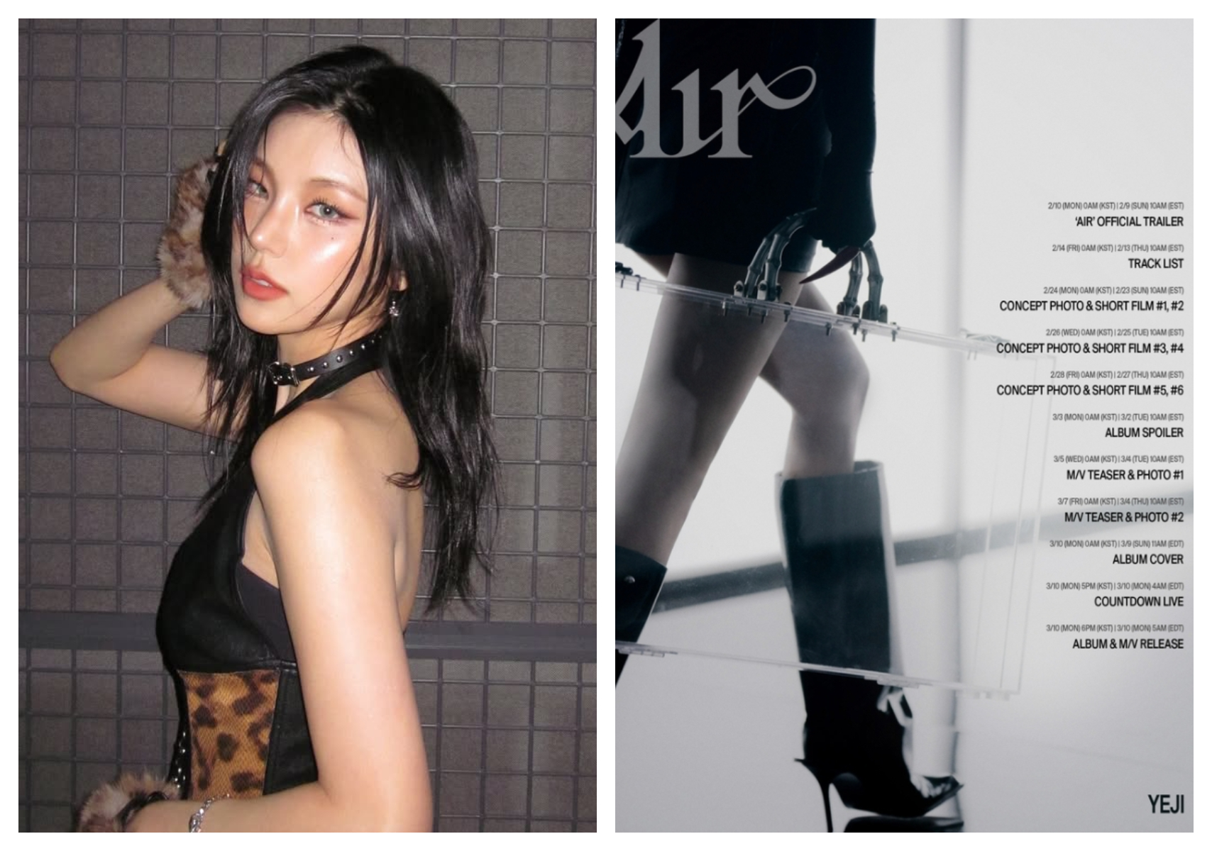 schedule promosi solo debut Yeji ITZY (instagram @itzy.all.in.us)