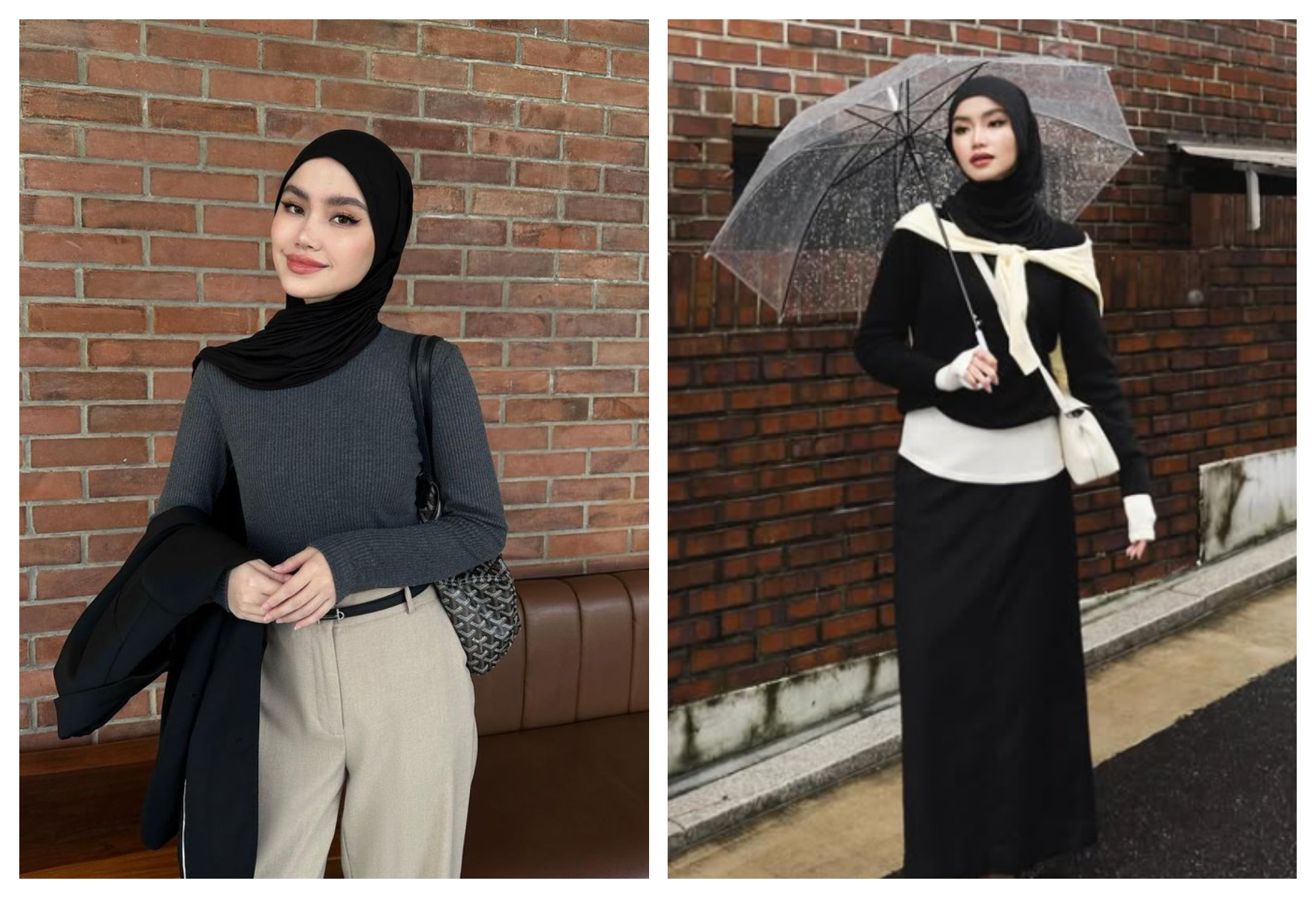 Potret wanita memakai outfit jenis EarthTone dan Monochrome @Instagram by Sashfir