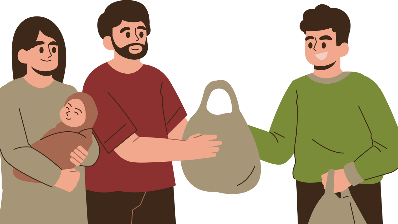 Ilustrasi pemberian zakat (Canva)