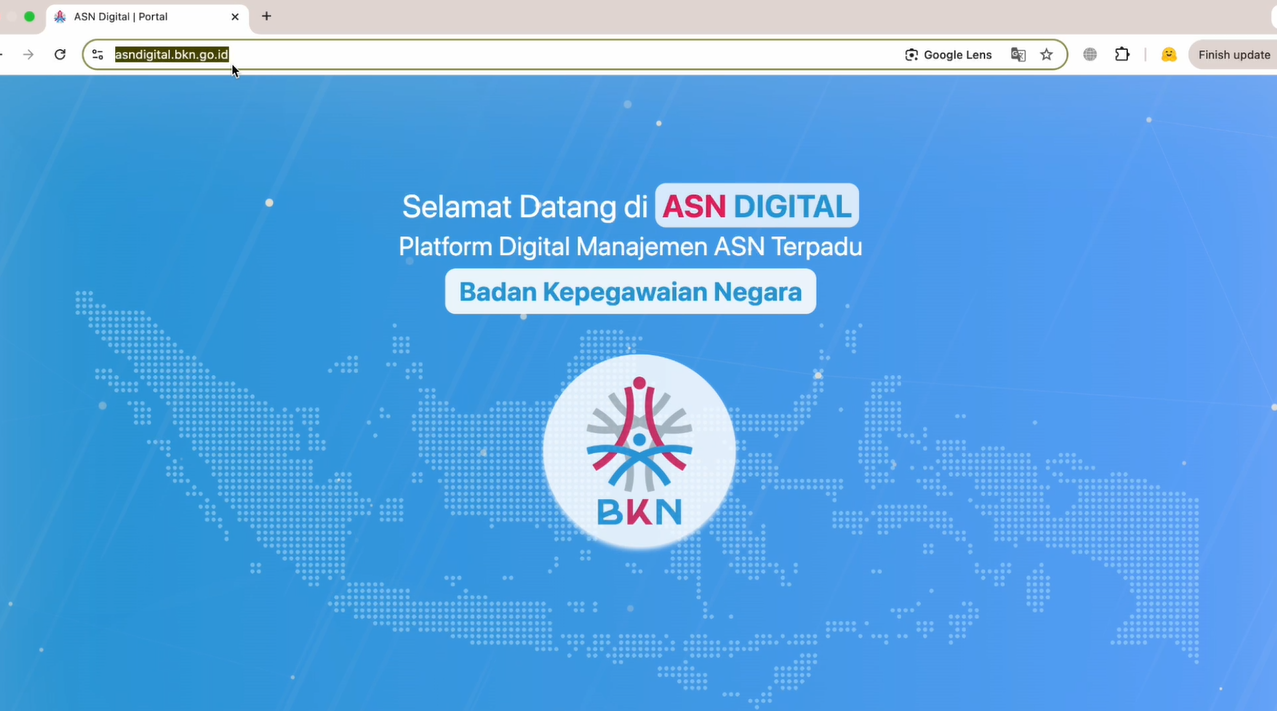 Foto: Tampilan halaman awal portal ASN Digital BKN