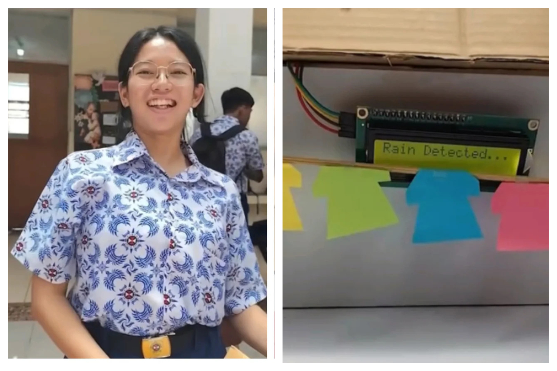 Siswa SMP kelas 9 ciptakan jemuran pendeteksi hujan (Gambar: Instagram @folkative)