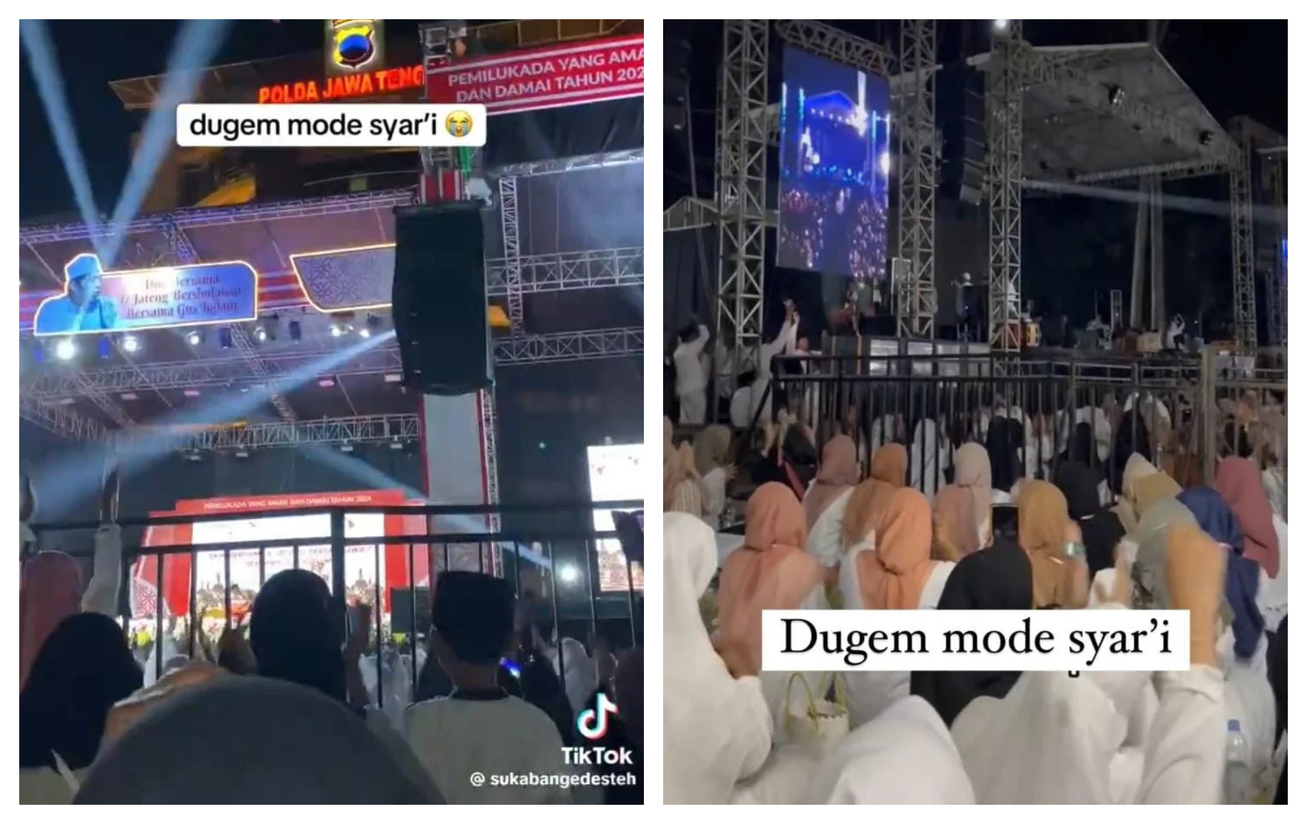 BINGUNG- Potret pengajian Akbar di Pacitan bersama Gus Iqdam yang menuai kontroversi. (Tangkapan layar TikTok/ @sukabangedesteh)