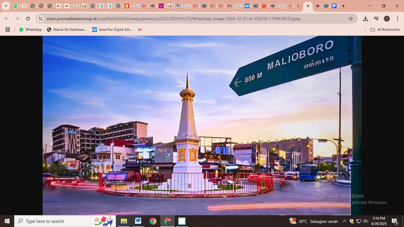 (foto tugu Jogja, pinterest) Radar Malioboro
