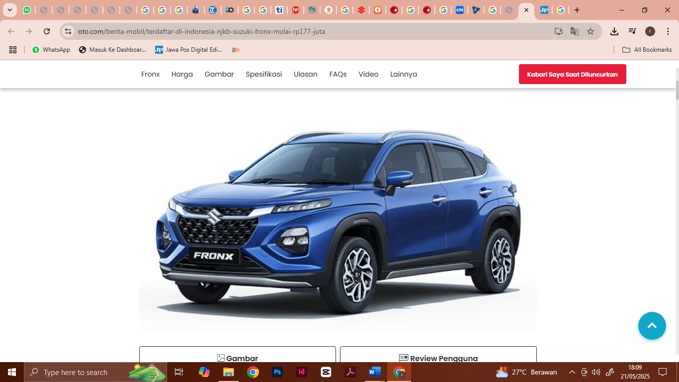 Suzuki Fronx yang siap diluncurkan di Indonesia