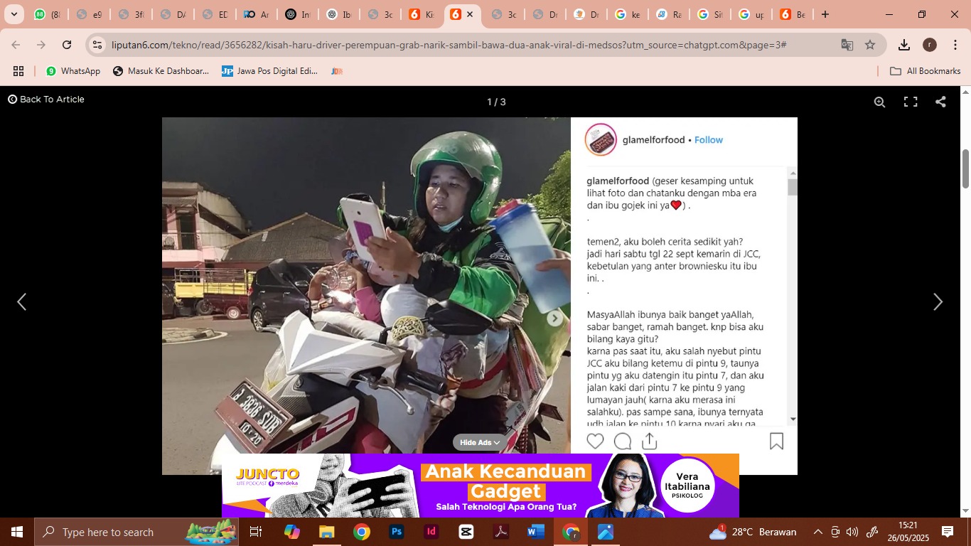 potongan gambar ibu-ibu yang membawa anaknya menjemput dan mengantarkan pesanan makanan