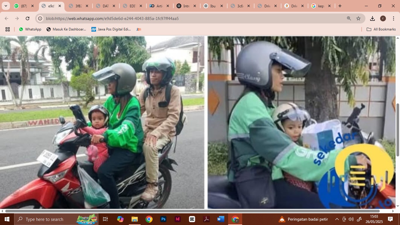Vera ibu-ibu yang membawa anaknya setiap berangkat ngojek