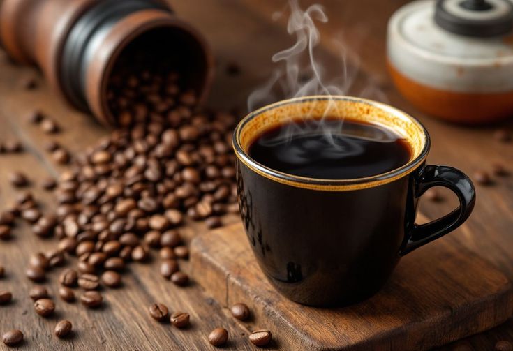 Ilustrasi kopi hitam. (I