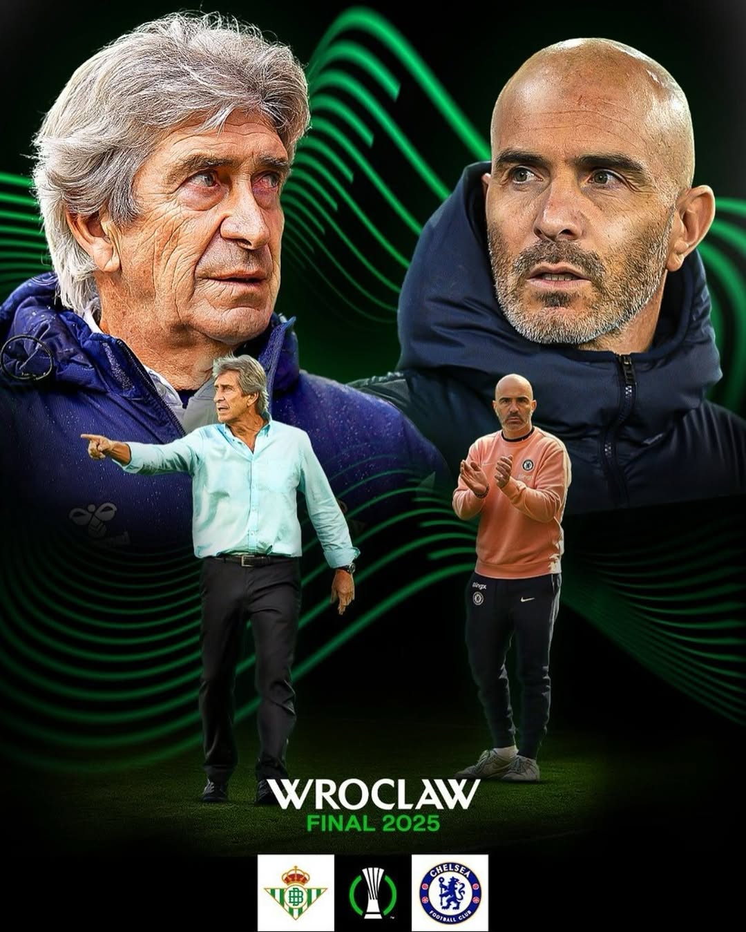 Manuel Pellegrini vs Enzo Maresca. (Instagram @conferenceleague)