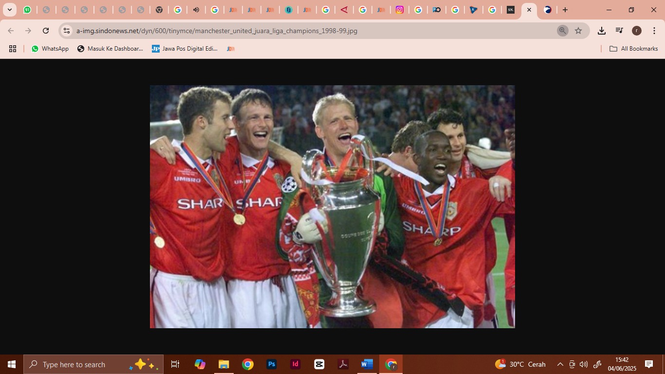 MU saat memenangkan Liga Champions pada tahun 1999