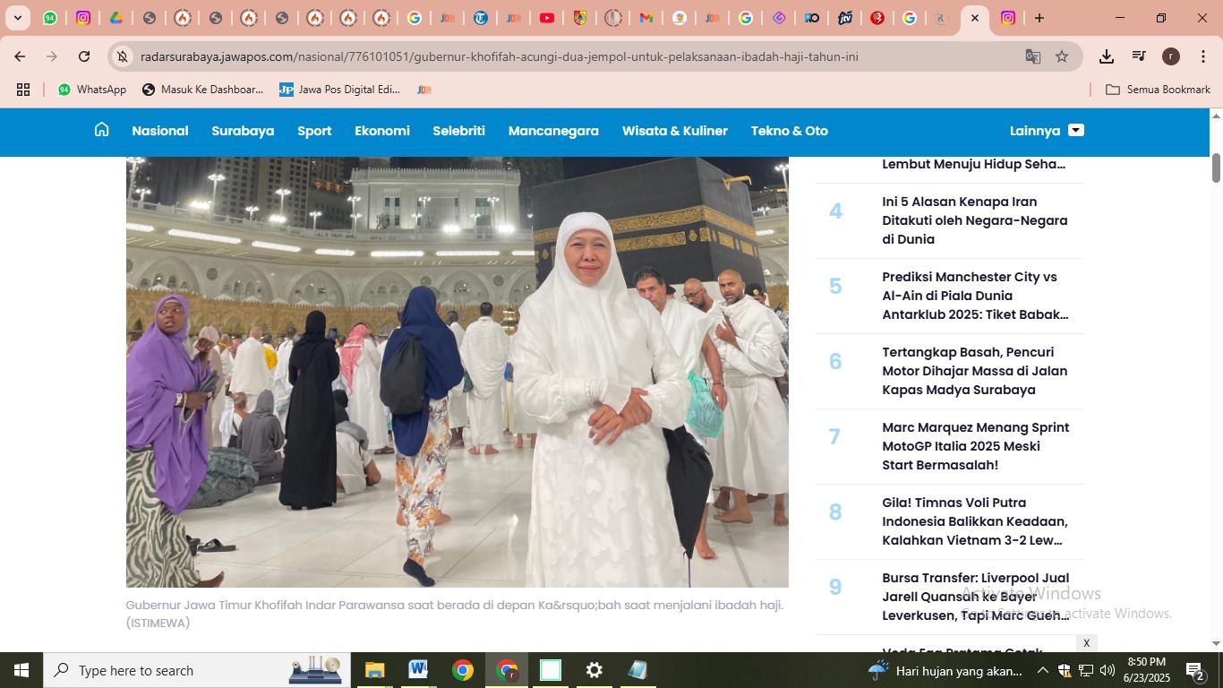 Khofifah saat melaksanakan ibadah haji
