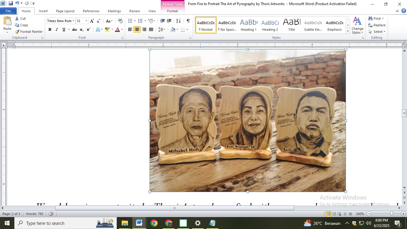 Wood-burning portraits by Thoni Artwork, crafted with pyrography on natural wood. Photo: Thoni Artworks/Facebook