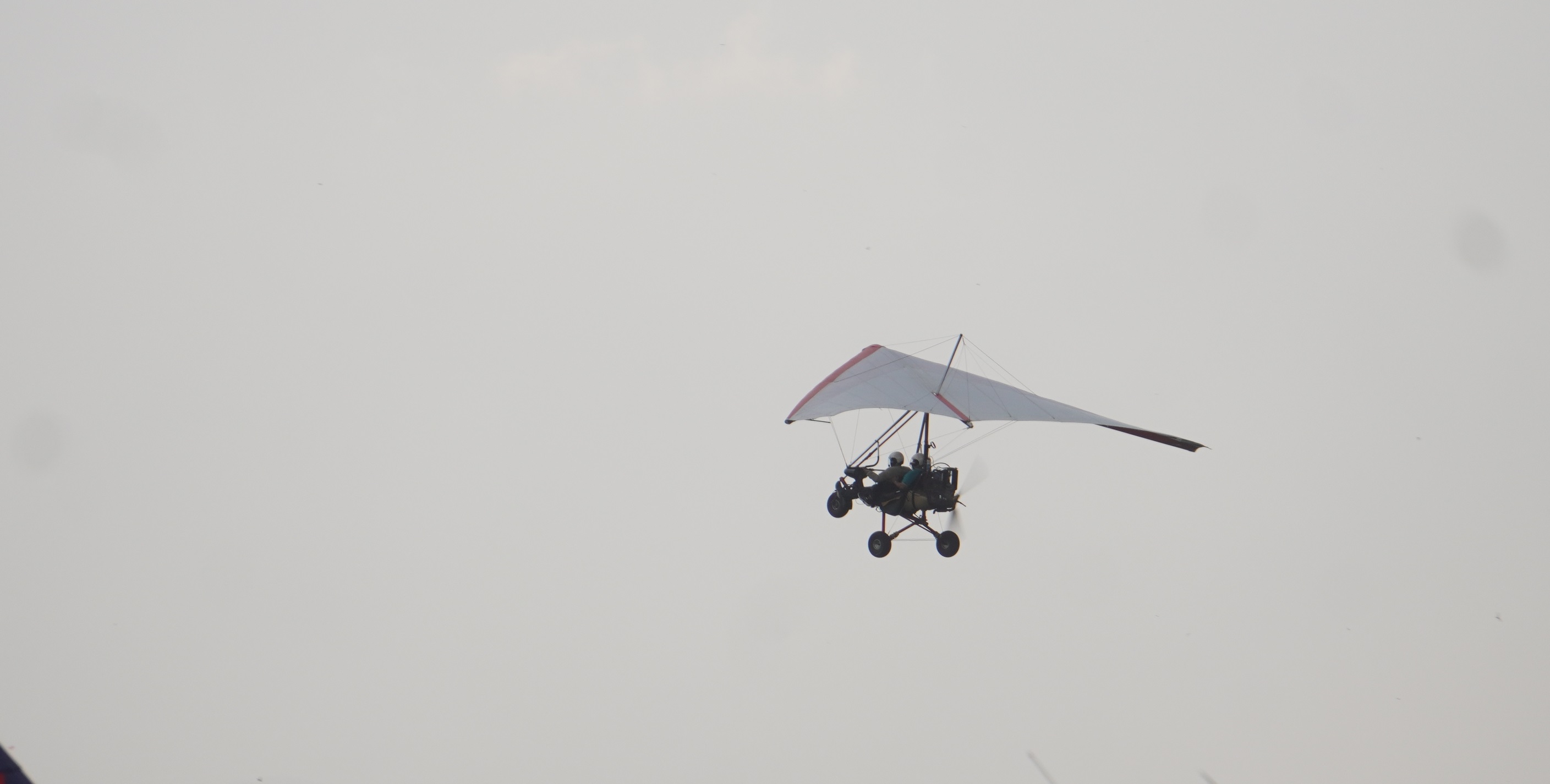 Microlight Aircraft yang terbang di langit Jember, tepatnya di sekitar Bandara Notohadinegoro, Jumat (27/6). Ini menjadi pembuka cabor gantole Porprov.