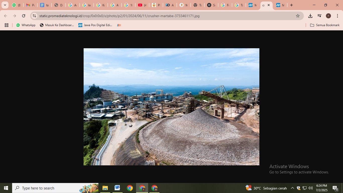 Area pengolahan di tambang emas Martabe, PT Agincourt Resources, Tapanuli Selatan, Sumatera Utara. (dok. PTAR)