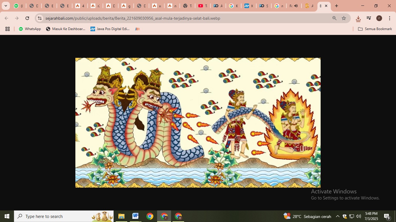 ilustrasi naga di selat bali (sejarahbali.com)