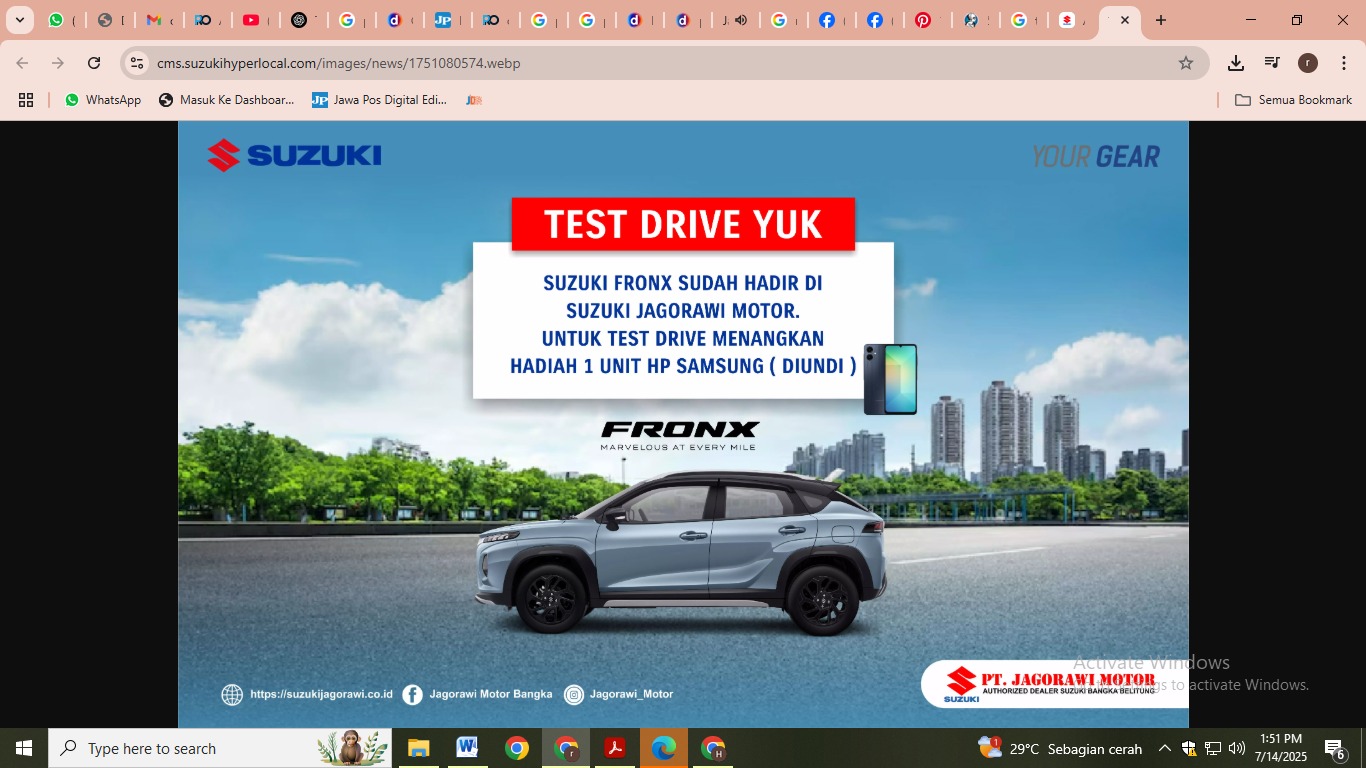 Suzuki menghadirkan mobil barunya bernama Fronx
