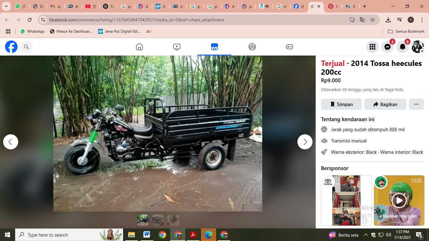 Motor roda tiga yang di jawa timur ada program pemutihan pada 2025.