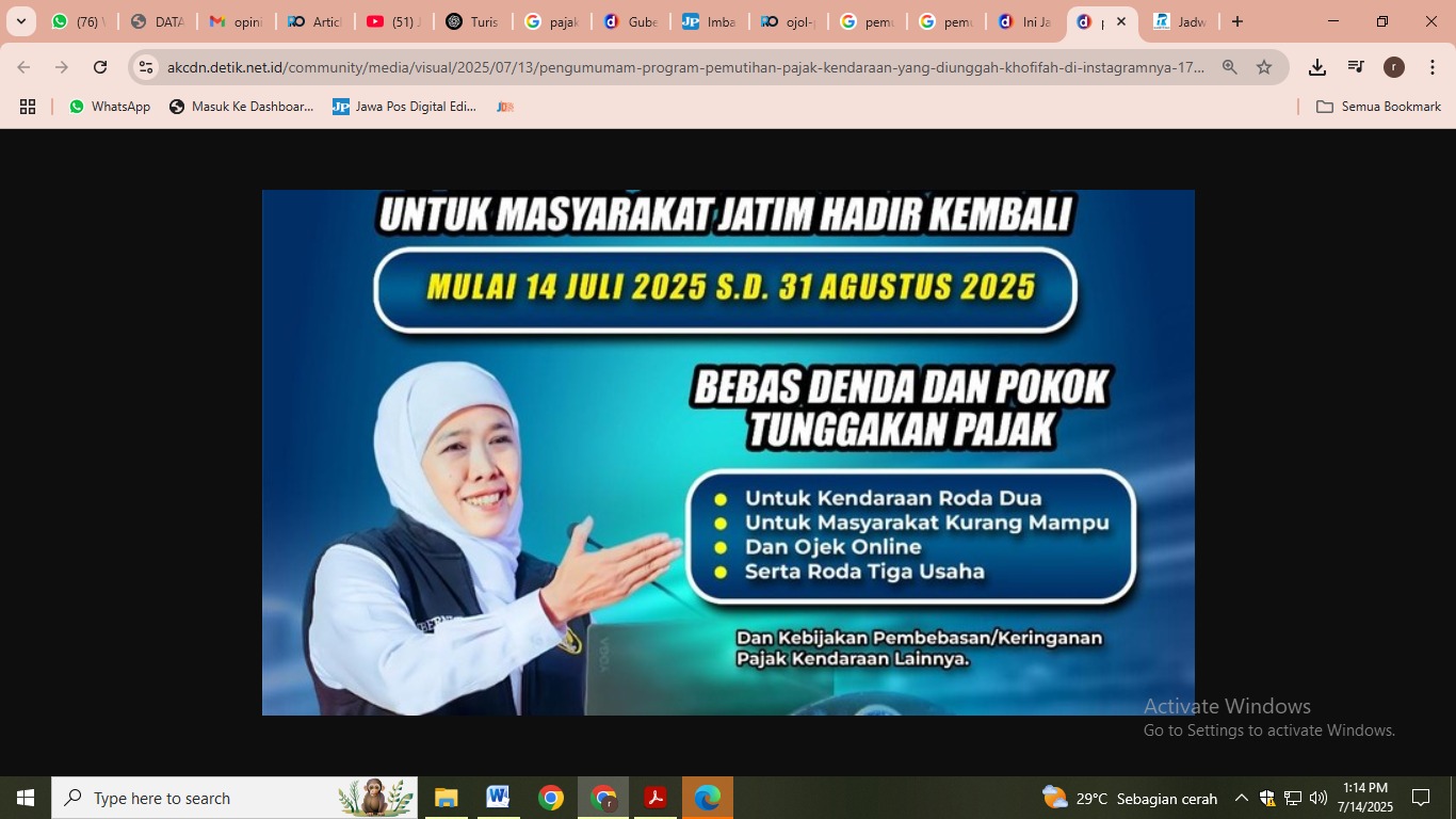 Program Pemutihan Pajak Kendaraan Jatim 2025