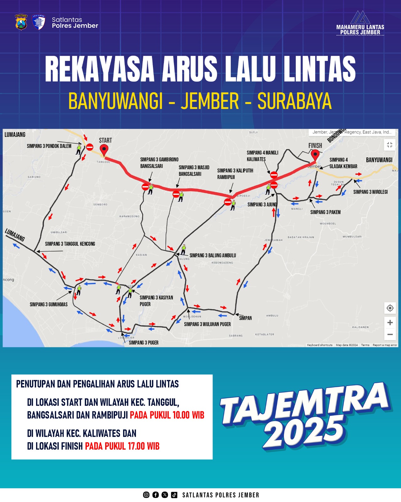 Poster rekayasa lalu lintas dari Satlantas Polres Jember