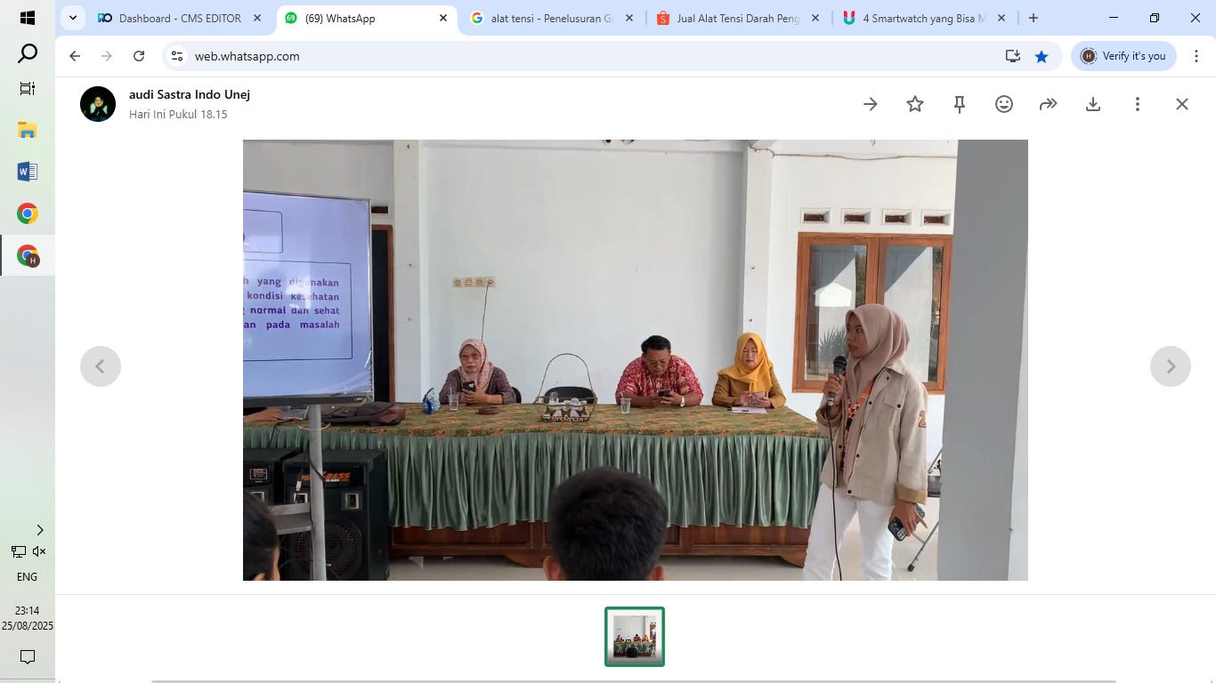 Caption: Mahasiswa KKN Kolaboratif 109 lakukan sosialisasi siaga bucin di Balai Desa Sidorejo