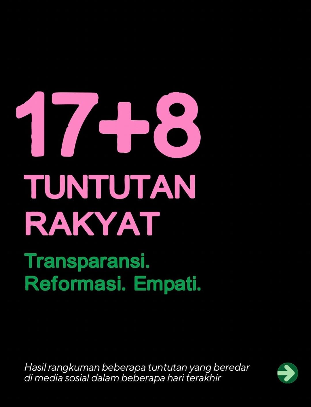 17+8 Tuntutan Rakyat pada Pemerintah (instagram @irwandiferry)