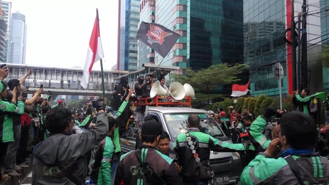demo driver ojek online (Jawa Pos)