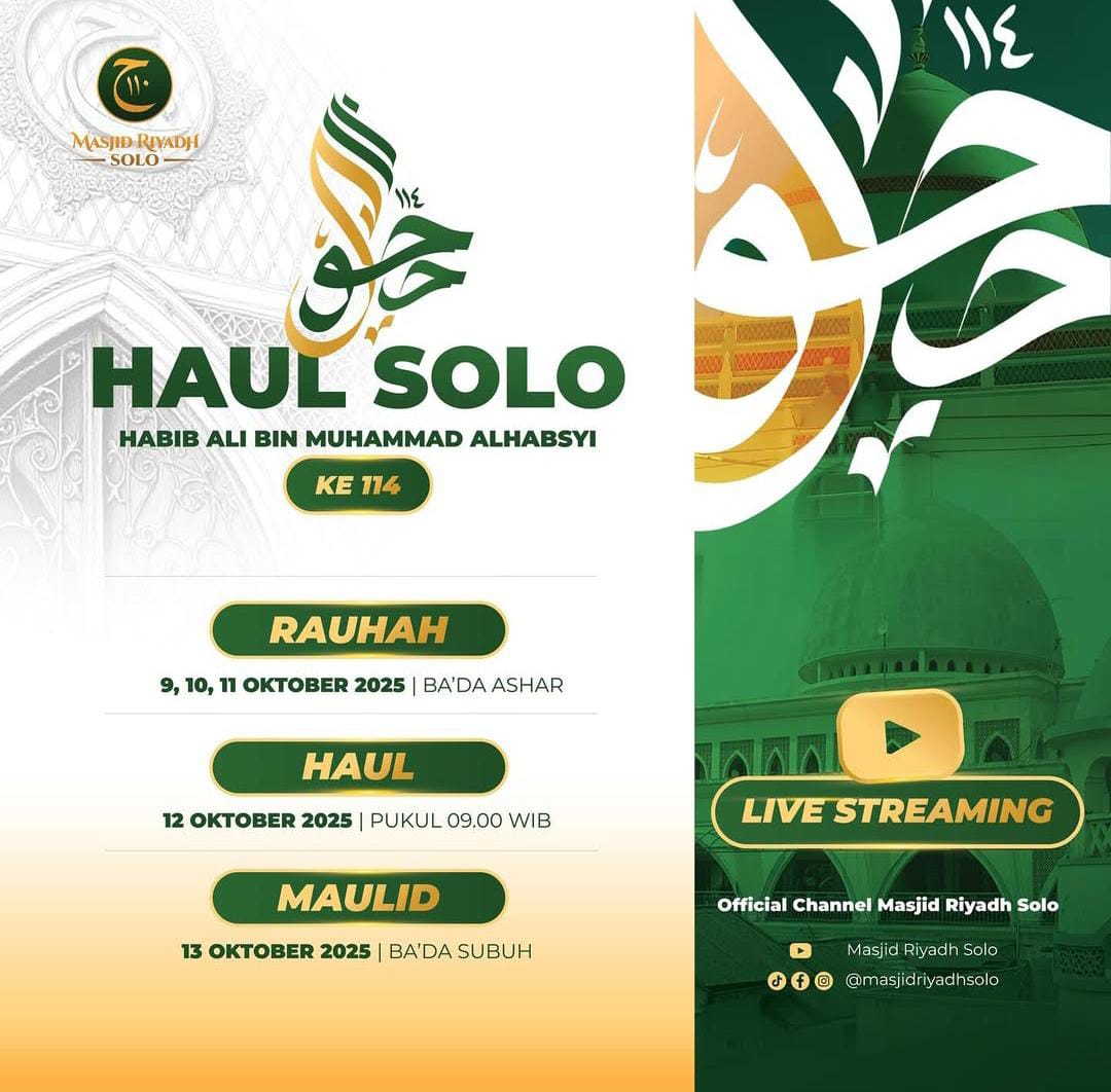 Rangkaian kegiatan haul solo 2025. Instagram (masjidriyadhsolo)